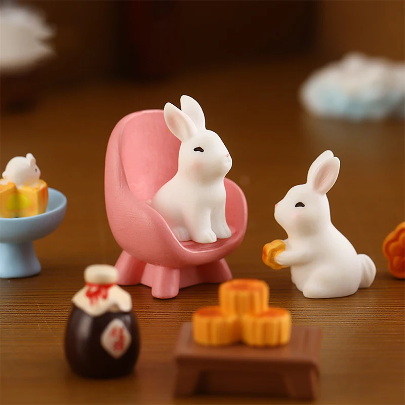 Полимерный праздничный кролик средней осени, декоративные поделки, садовые аксессуары, мультяшный нефритовый кролик лунный торт, микро-ландшафт
Полимерный праздничный кролик средней осени, декоративные поделки, садовые аксессуары, мультяшный нефритовый кролик лунный торт, микро-ландшафт