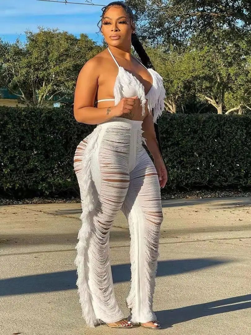 2023 Solid Bikini Fringed Knitted Beach Crochet 2 Piece Set Beach Wear Cover Up Vacation Bottoms Pants
2023 Solid Bikini Fringed Knitted Beach Crochet 2 Piece Set Beach Wear Cover Up Vacation Bottoms Pants