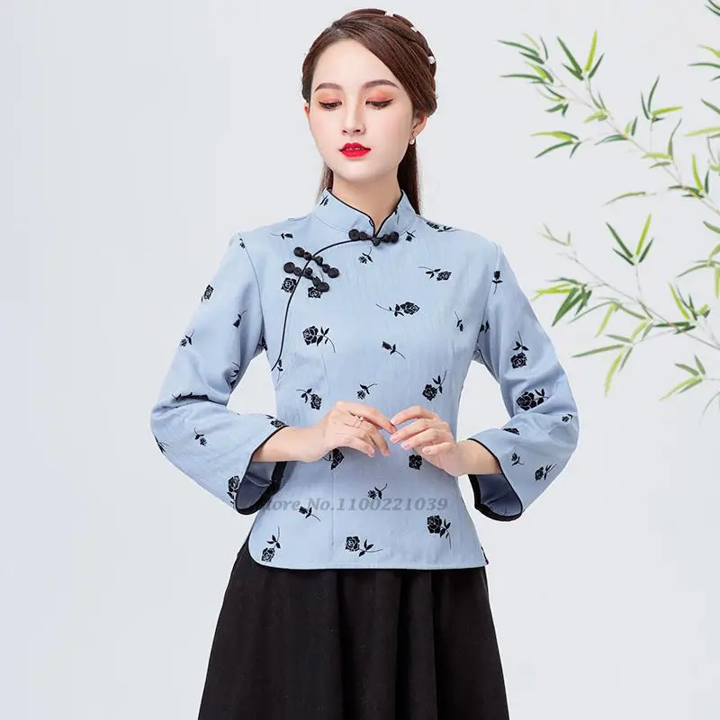 2023 ethnic style cheongsam blouse vintage harajuku flower print chinese tops women elegant oriental tang suit qipao blouse
2023 ethnic style cheongsam blouse vintage harajuku flower print chinese tops women elegant oriental tang suit qipao blouse