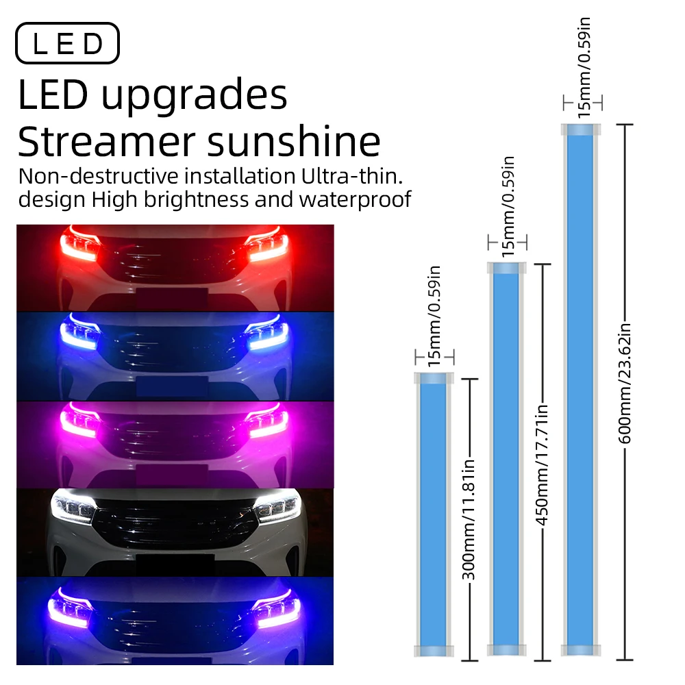 2Pcs LED Strip Turn Signal Light Sequential Yellow Bright Flexible Daytime Running Light 12V Car Headlight Auto Accessories 
2Pcs LED Strip Turn Signal Light Sequential Yellow Bright Flexible Daytime Running Light 12V Car Headlight Auto Accessories