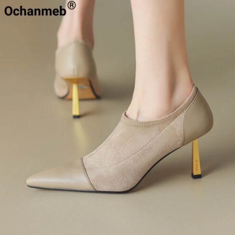Туфли-лодочки Ochanmeb женские из натуральной коровьей кожи, короткие сапоги на высоких шпильках, замшевые Лоскутные туфли с острым носком, с ме...
Туфли-лодочки Ochanmeb женские из натуральной коровьей кожи, короткие сапоги на высоких шпильках, замшевые Лоскутные туфли с острым носком, с ме...