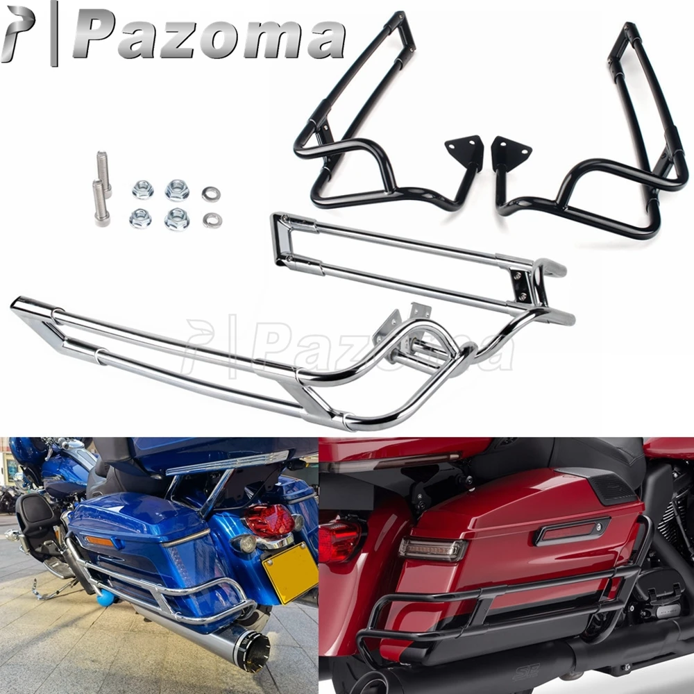 

Left Right Saddlebag Guard Rails For Harley Touring Saddle Bags Protector Bracket Fits Road King Street Glide Road Electra Glide