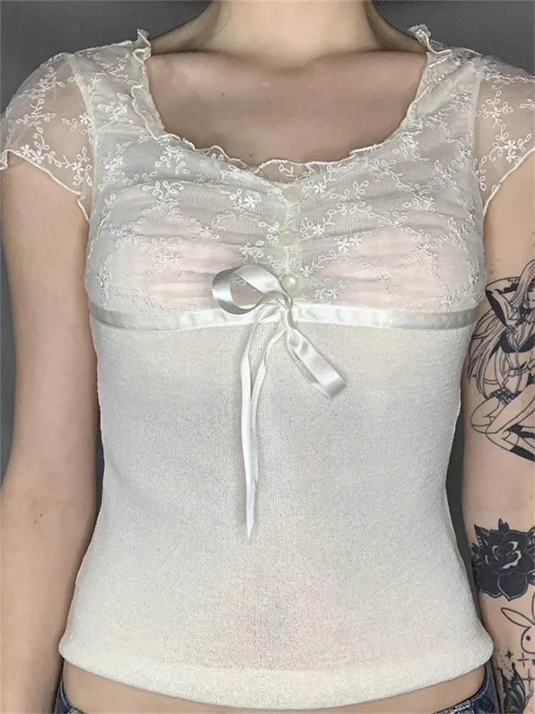 CHRONSTYLE Kawaii кружевные футболки с бантом короткие топы Y2K в эстетике милые белые футболки с коротким рукавом женские Волшебные взрослые 2022
CHRONSTYLE Kawaii кружевные футболки с бантом короткие топы Y2K в эстетике милые белые футболки с коротким рукавом женские Волшебные взрослые 2022