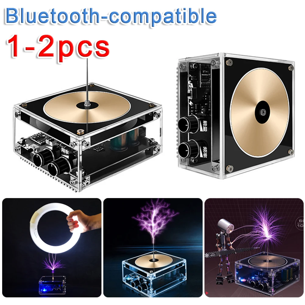 

Bluetooth музыкальная акустическая катушка Тесла, дуговой плазменный громкий динамик, беспроводная передача, сенсорная искусственная молния, и...