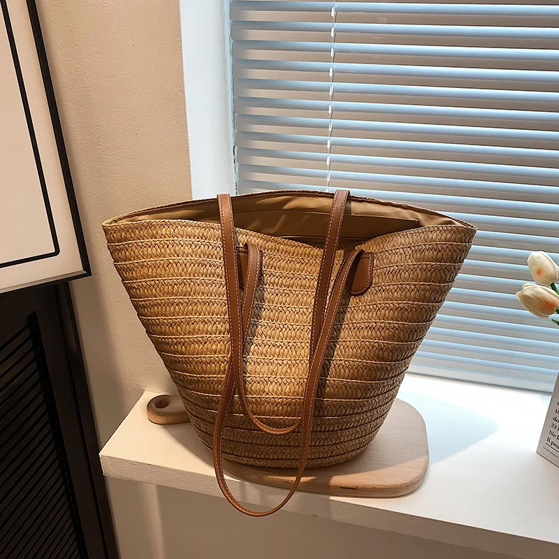 Large Straw Woven Shoulder Bags for Women 2023 Summer Trend Resort Tote Bag Female Vintage Beach Handbag Brand Top-handle Bag
Large Straw Woven Shoulder Bags for Women 2023 Summer Trend Resort Tote Bag Female Vintage Beach Handbag Brand Top-handle Bag