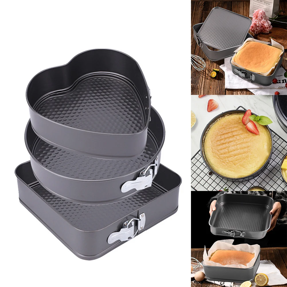 Springform Pan Non-Stick Cake Pan Heart Round Square Shape Cheesecake Pan With Removable Bottom Leakproof Cake Pan For Baking
Springform Pan Non-Stick Cake Pan Heart Round Square Shape Cheesecake Pan With Removable Bottom Leakproof Cake Pan For Baking