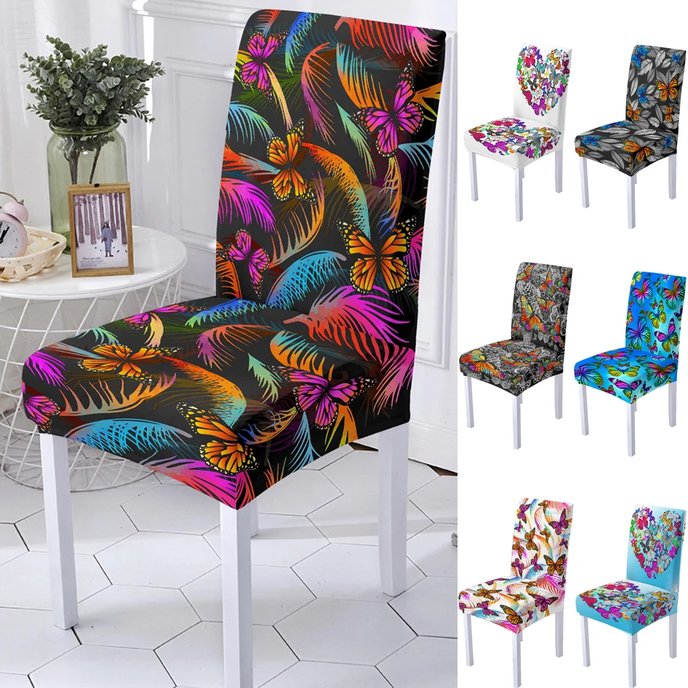 Чехол на стул из спандекса с 3d-изображением бабочек и сердец 
Чехол на стул из спандекса с 3d-изображением бабочек и сердец