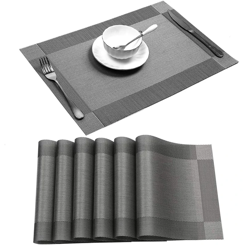 6/4pcs Rectangle Placemat Restaurant Washable Weave Table Mats Frame Disc Bowl Coaster Non-slip Pad PVC Durable Dining
6/4pcs Rectangle Placemat Restaurant Washable Weave Table Mats Frame Disc Bowl Coaster Non-slip Pad PVC Durable Dining