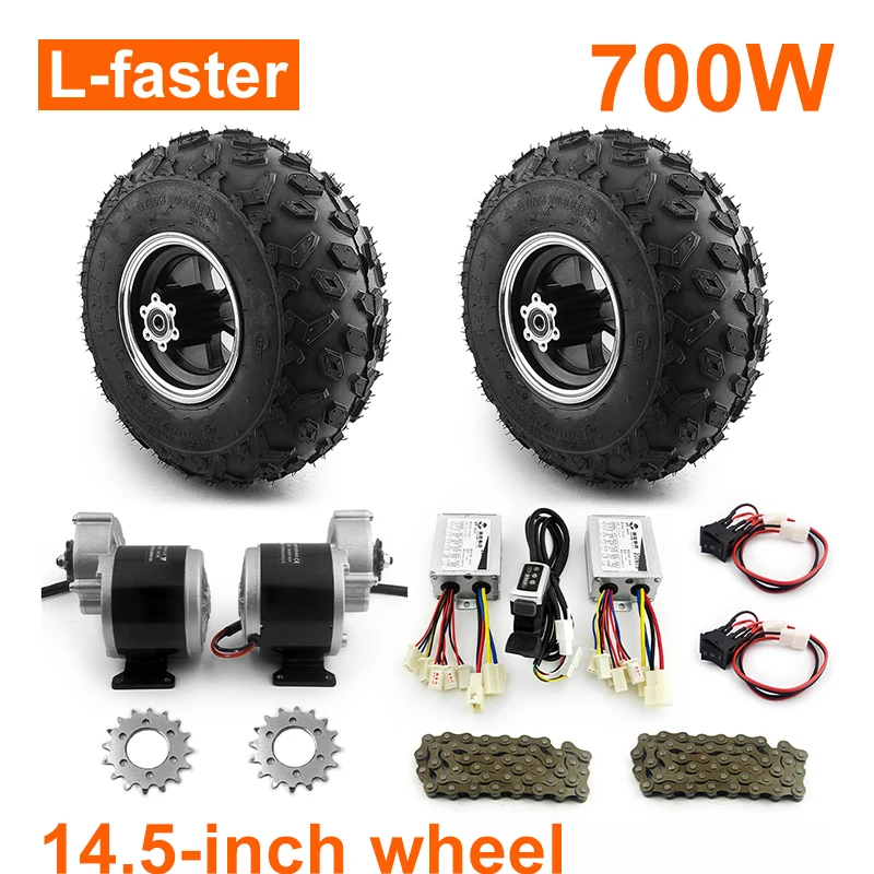 L-faster Dual 14,5 дюймов Fat Wheel 350 Вт комплект цепного привода с редукторным двигателем для песчаного пляжа электрическая тележка
L-faster Dual 14,5 дюймов Fat Wheel 350 Вт комплект цепного привода с редукторным двигателем для песчаного пляжа электрическая тележка