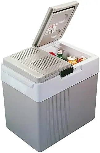 

Термоэлектрический охладитель/обогреватель 12 В, 33 л (31 л), электрический портативный автомобильный холодильник с 12 Вольт, шнур питания постоянного тока, двойное отверстие, серый