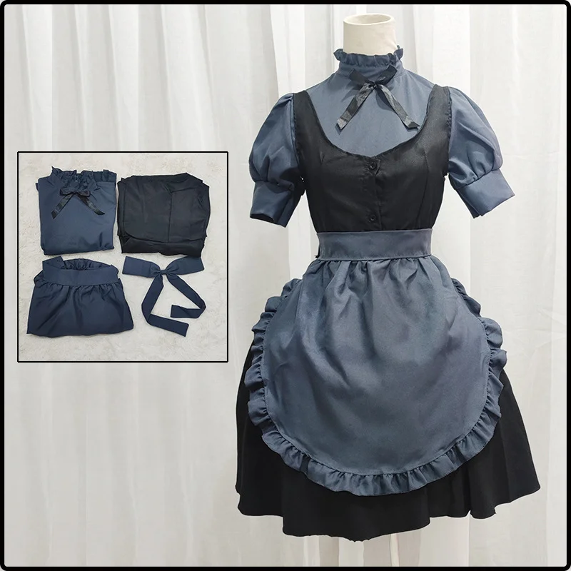 Halloween Maid Cosplay Costume Dark Lolita Dress Cafe Waiter Uniform Women Anime Stage Performance Suit Japanese Maid Outfit
Halloween Maid Cosplay Costume Dark Lolita Dress Cafe Waiter Uniform Women Anime Stage Performance Suit Japanese Maid Outfit