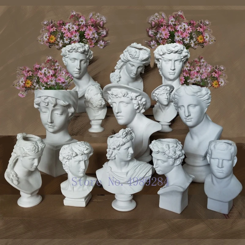 Creative Resin Imitation plaster vase David Sculpture head vase Flower arrangement accessories Apollo Venus Home Decorations
Creative Resin Imitation plaster vase David Sculpture head vase Flower arrangement accessories Apollo Venus Home Decorations