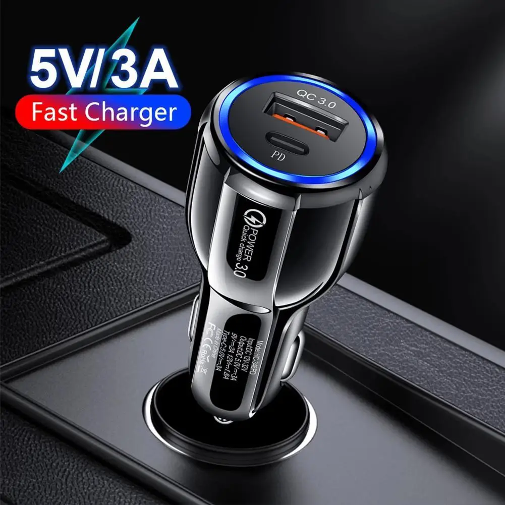 

USB Car Charger 3A 18W Type C PD QC Fast Charging Phone Adapter For iPhone 13 12 11 Pro Max 8 Xiaomi Huawei Samsung S21 S20 S10