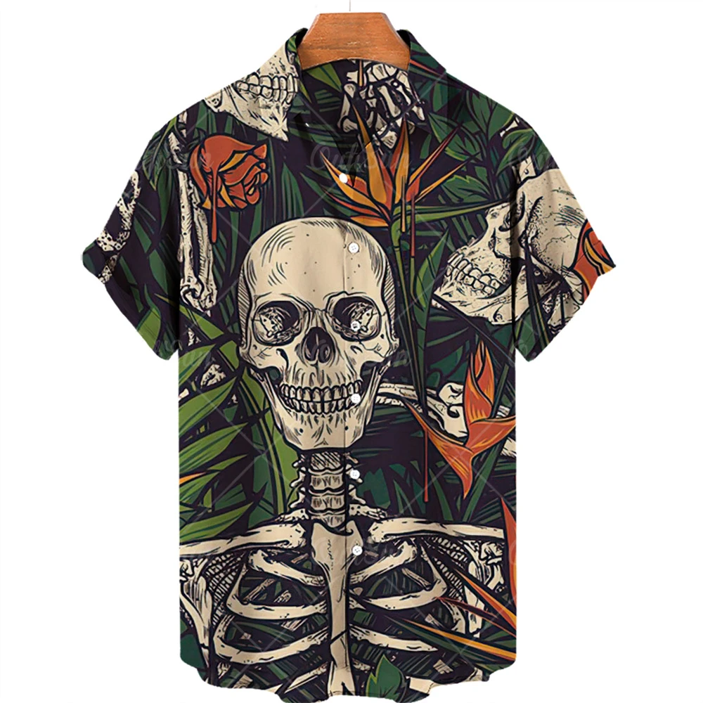 2022 Hawaiian Men's Casual Beach Shirt, 3D Skull Print Shirt, Short Sleeve Lapel Single Button Shirt, S-5xl
2022 Hawaiian Men's Casual Beach Shirt, 3D Skull Print Shirt, Short Sleeve Lapel Single Button Shirt, S-5xl
