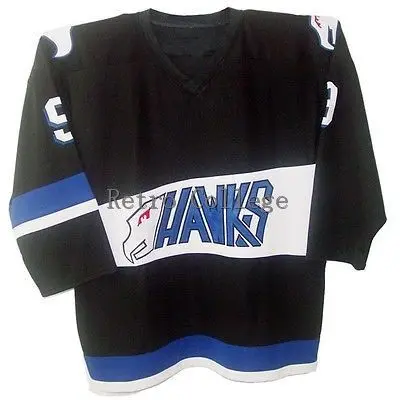 

RARE Stitched Adam Banks #9 Hawks Hockey Jersey Black XXS-5XL Throwback Jerseys Stitched Embroidery