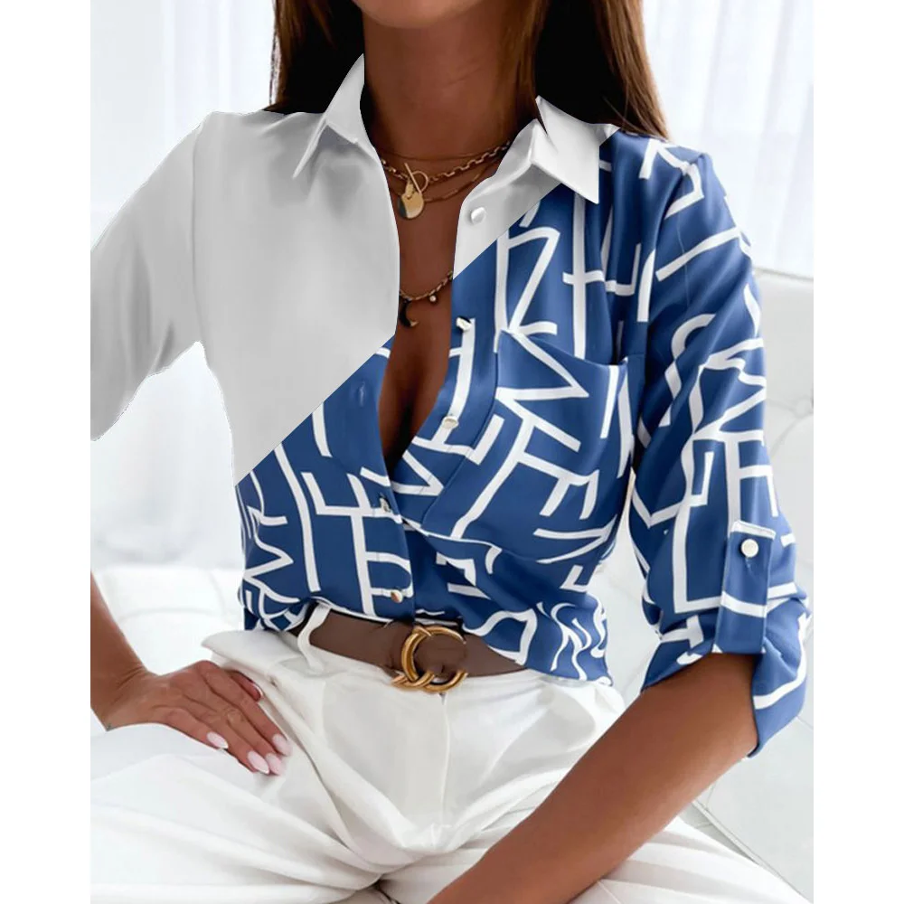 Women Letter Print Fashion Shirt Lady Long Sleeve Blouse Turn-down Collar Button Front Design Print Casual Autumn Shirts Femme
Women Letter Print Fashion Shirt Lady Long Sleeve Blouse Turn-down Collar Button Front Design Print Casual Autumn Shirts Femme