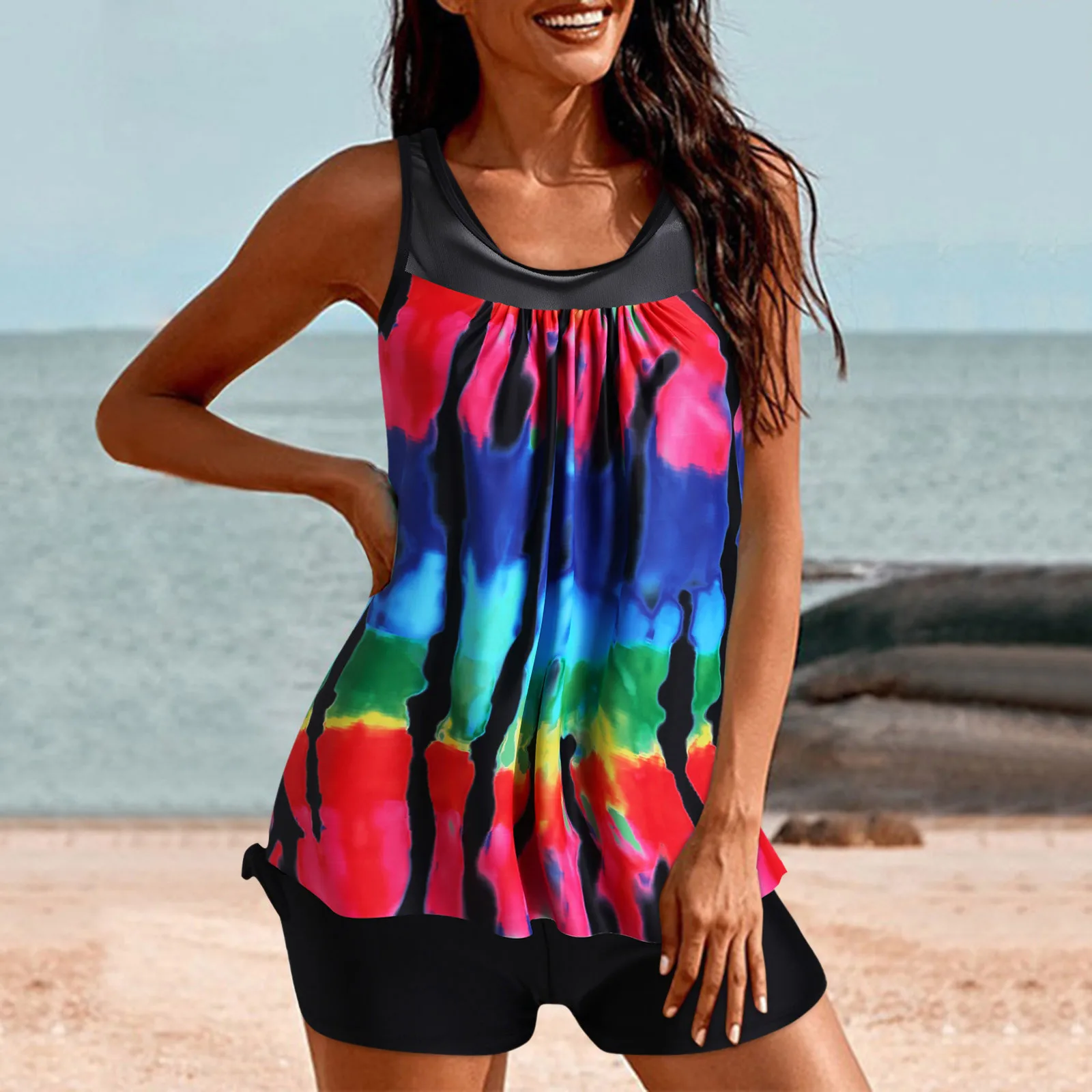 Two Piece Swimsuits For Women Tie-die Printed Tank Top With Boyshorts Bathing Suits Women Bathing Suit With Shorts Bottoms Skirt
Two Piece Swimsuits For Women Tie-die Printed Tank Top With Boyshorts Bathing Suits Women Bathing Suit With Shorts Bottoms Skirt