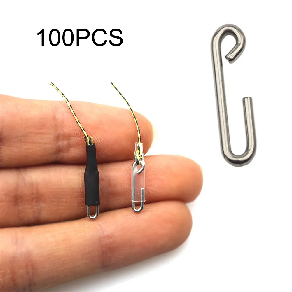 

100pcs/pack 14mm Quick Change Snaps Stainless Steel Clip Fishing Hook Lure Connector Quick Change Snap Fish Tackle Pesca Iscas