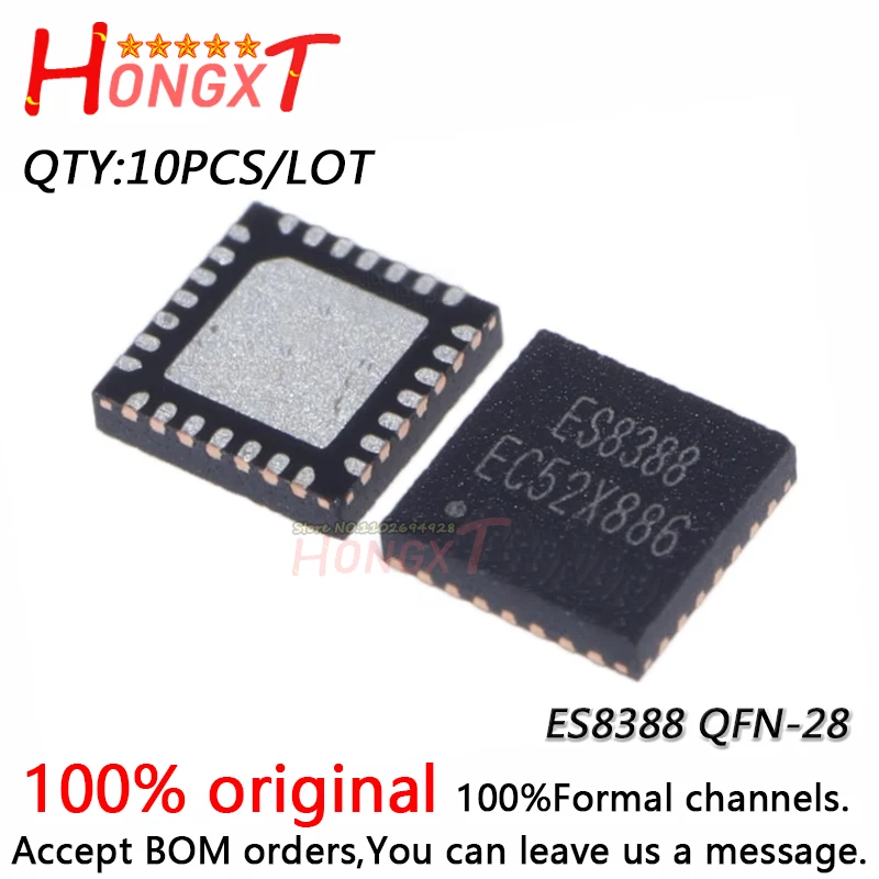10PCS 100% New ES8388 QFN-28. 
10PCS 100% New ES8388 QFN-28.
