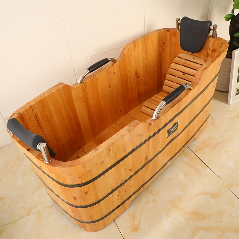 

Двойная ванна из кедрового дерева, бочка для ванны из массива дерева, бочка для ванны с уткой-мандарином для взрослых, дома для мужа и жены