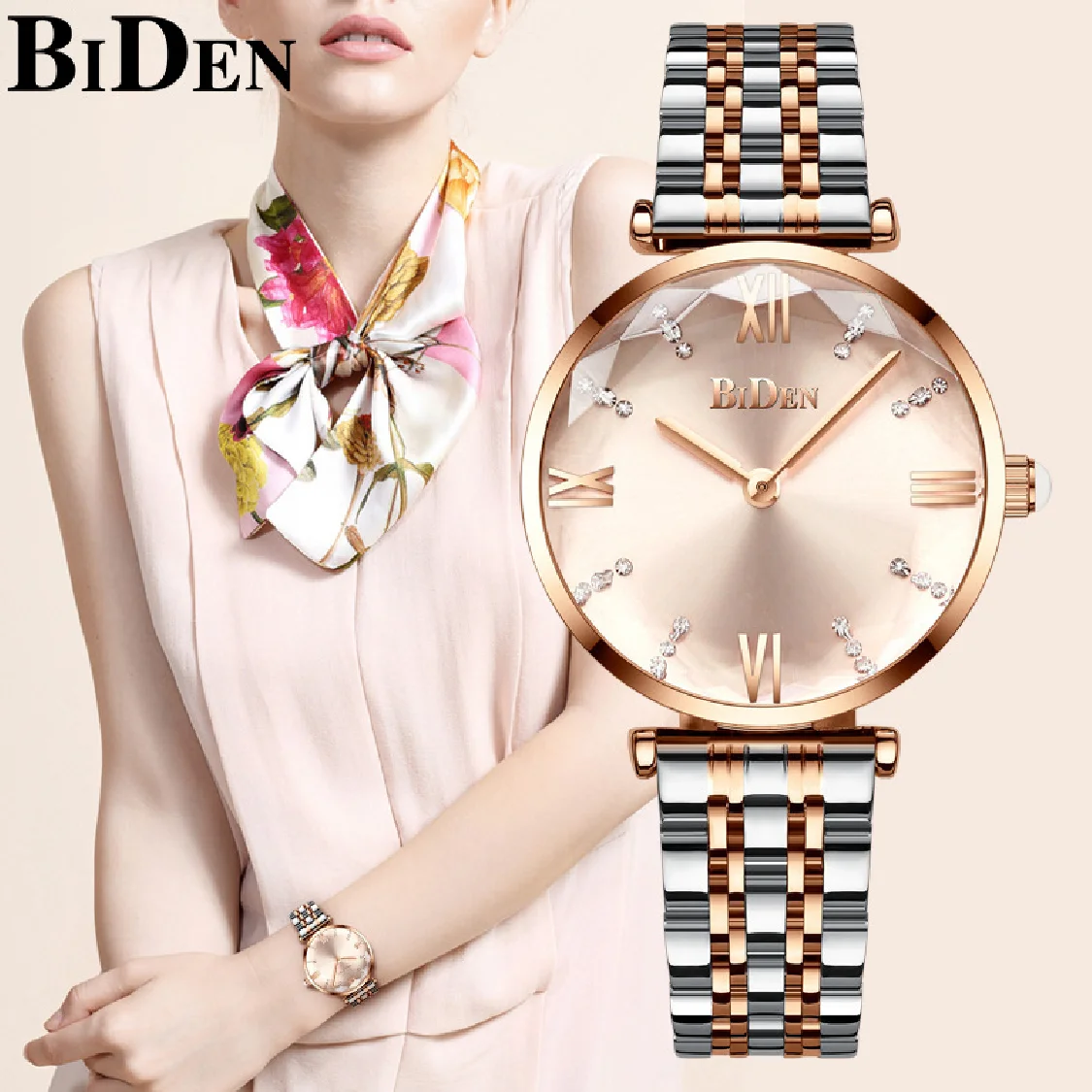 BIDEN Brand Women Quartz Watch Fashion Diamond Rose Golden Wristwatch Exquisite Ladies Girls Bracelet Waterproof Watches Female
BIDEN Brand Women Quartz Watch Fashion Diamond Rose Golden Wristwatch Exquisite Ladies Girls Bracelet Waterproof Watches Female