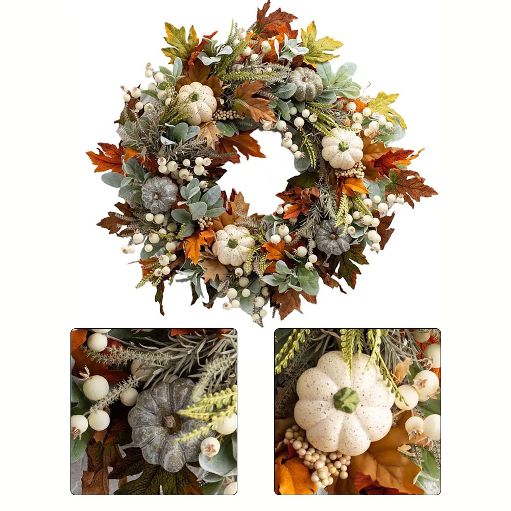 1pc Halloween Fall Maple Leaf Wreath 35cm XMAS Autumn Door Hanging Thanksgiving Leaf Pumpkin Pendants Harvest Courtyard Garland
1pc Halloween Fall Maple Leaf Wreath 35cm XMAS Autumn Door Hanging Thanksgiving Leaf Pumpkin Pendants Harvest Courtyard Garland