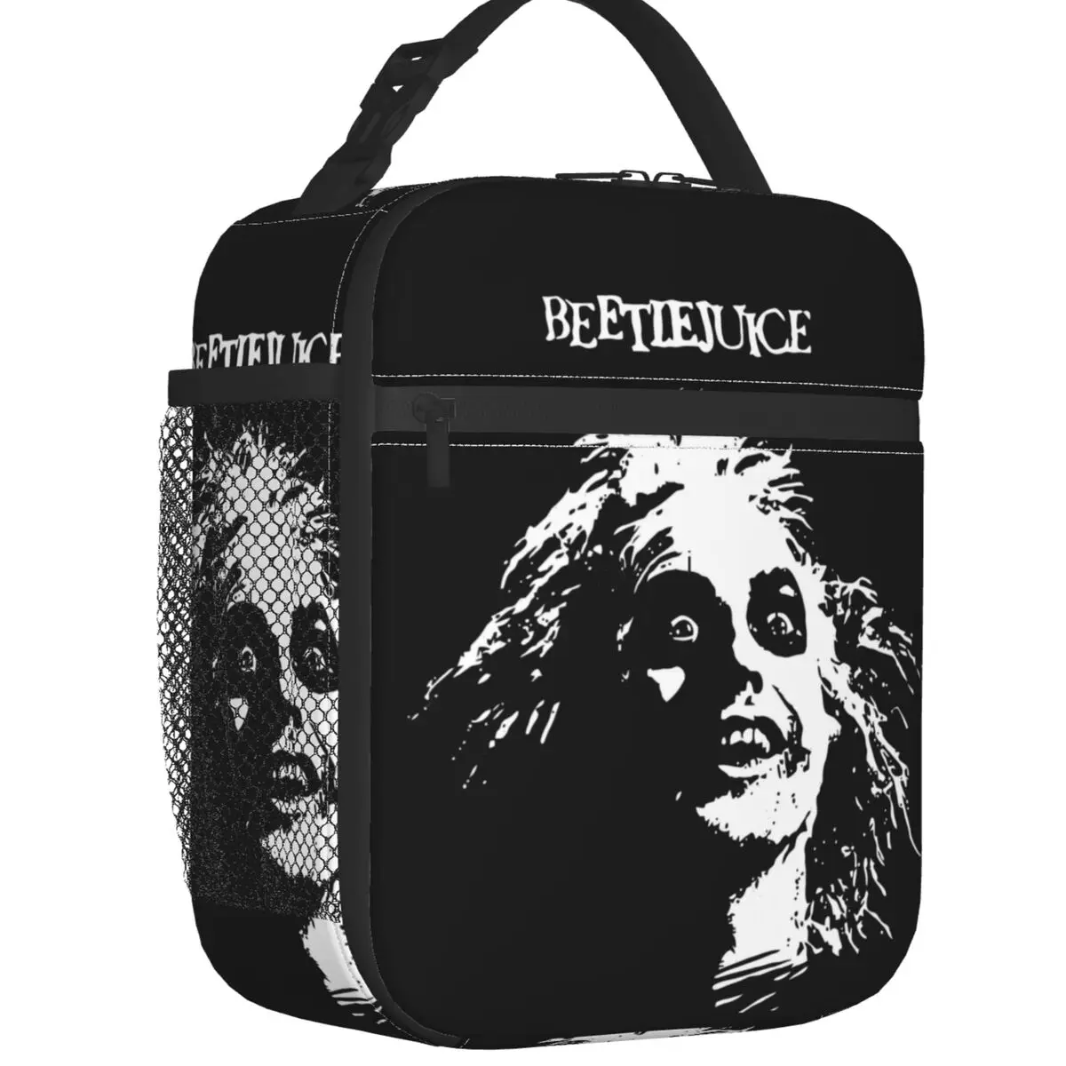 

Beetlejuice Horror Ghost Insulated Lunch Bag for Women Waterproof Tim Burton Movie Thermal Cooler Lunch Box Office Work School
