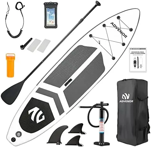 Board 11'x33 x6 Extra Wide Inflatable Stand Up Paddle Board with SUP Accessories Including Adjustable Paddle,Backpack,Waterp Pad
Board 11'x33 x6 Extra Wide Inflatable Stand Up Paddle Board with SUP Accessories Including Adjustable Paddle,Backpack,Waterp Pad