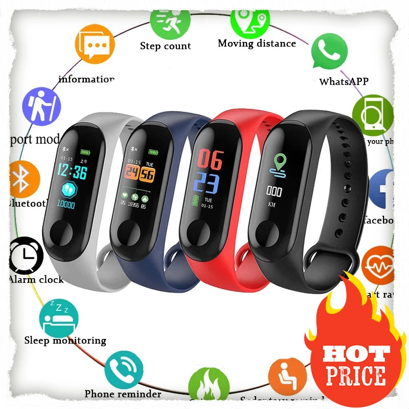 New M3 Plus Smart Watch Men Fitness Tracker Watches Heart Rate Health Monitor Smart Band Fitness Bracelet Women For Mobile Phone
New M3 Plus Smart Watch Men Fitness Tracker Watches Heart Rate Health Monitor Smart Band Fitness Bracelet Women For Mobile Phone
