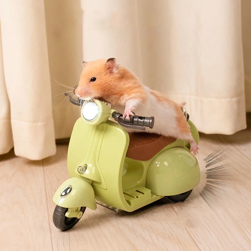 

Hamster Stunt Spinning Motorcycle 360 Degree Rotating Light Music Electric Scooter Creative Toy Gifts Pet Supplies