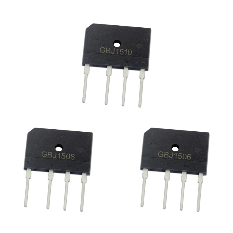 5~500Pcs GBJ1510 GBJ1508 GBJ1506 Bridge Rectifier 15A 1000V/800V/600V GBJ15M/15K/15J Bridge Stack Cutout GBJ Footprint Flat Brid
5~500Pcs GBJ1510 GBJ1508 GBJ1506 Bridge Rectifier 15A 1000V/800V/600V GBJ15M/15K/15J Bridge Stack Cutout GBJ Footprint Flat Brid