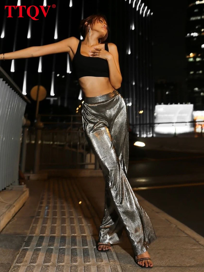 TTQV Fashion Gray Glitter Women's Pants 2023 Elegant High Waisted Solid Trousers Casual Straight Full Length Pants Streetwear
TTQV Fashion Gray Glitter Women's Pants 2023 Elegant High Waisted Solid Trousers Casual Straight Full Length Pants Streetwear