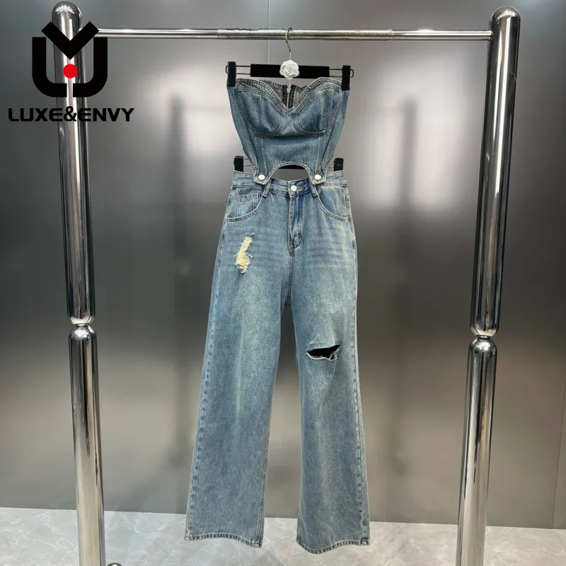 Джинсовый женский комбинезон люкс & ENVY, новинка весны 2023, модный трендовый топ-труба с дырками, прямые брюки с высокой талией, джинсы WZ570
Джинсовый женский комбинезон люкс & ENVY, новинка весны 2023, модный трендовый топ-труба с дырками, прямые брюки с высокой талией, джинсы WZ570