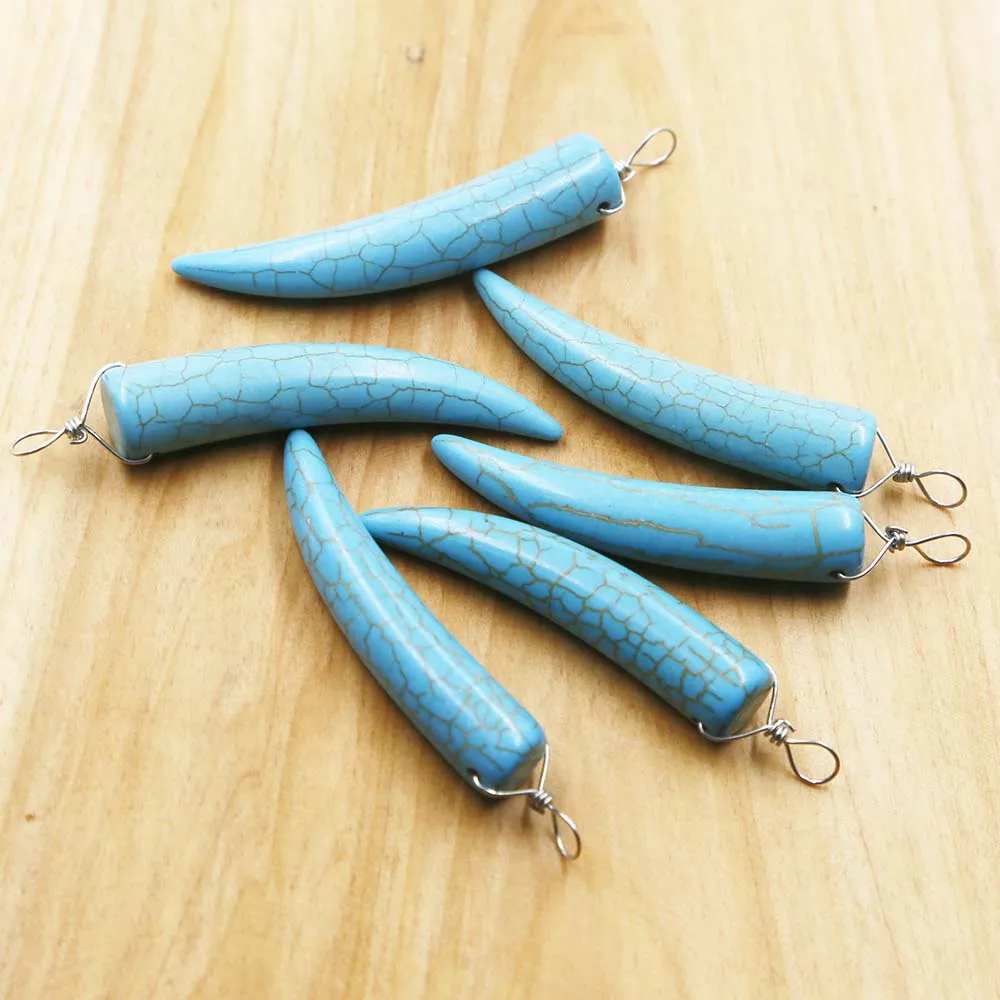 Natural Stone Turquoise Bull Horn Piercing Necklace Pendant Charms Fashion DIY Jewelry Accessories Wholesale 20Pcs Free Shipping 
Natural Stone Turquoise Bull Horn Piercing Necklace Pendant Charms Fashion DIY Jewelry Accessories Wholesale 20Pcs Free Shipping