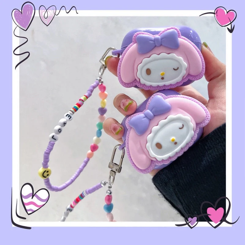 Sanrio 3D My Melody With Bracelet Bluetooth-compatible Earphone Set PC Hard case Earphone Case for AirPods 1 2 3 Pro Cover
Sanrio 3D My Melody With Bracelet Bluetooth-compatible Earphone Set PC Hard case Earphone Case for AirPods 1 2 3 Pro Cover