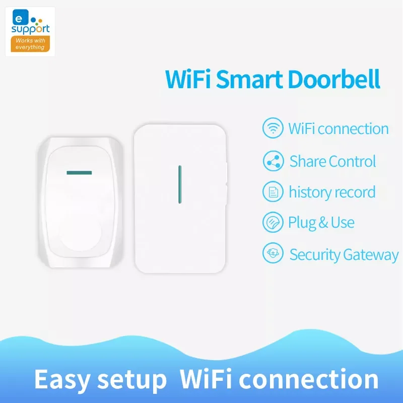 EWeLink WiFi Smart Doorbell Gateway Human Infrared Sensor Easy Setup APP Remote Control Home Security System ,US Plug Door bell
EWeLink WiFi Smart Doorbell Gateway Human Infrared Sensor Easy Setup APP Remote Control Home Security System ,US Plug Door bell