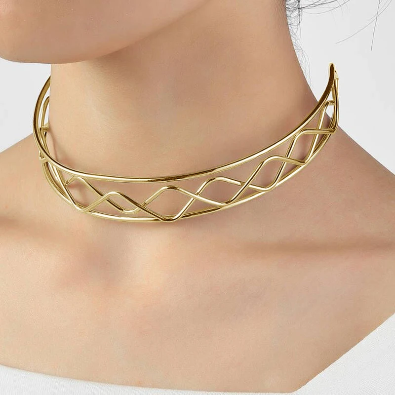 Simple Style Punk Torques Choker Necklace For Women Girls Double Metal Line Chokers Necklace Fashion Party Jewelry 2Colors
Simple Style Punk Torques Choker Necklace For Women Girls Double Metal Line Chokers Necklace Fashion Party Jewelry 2Colors