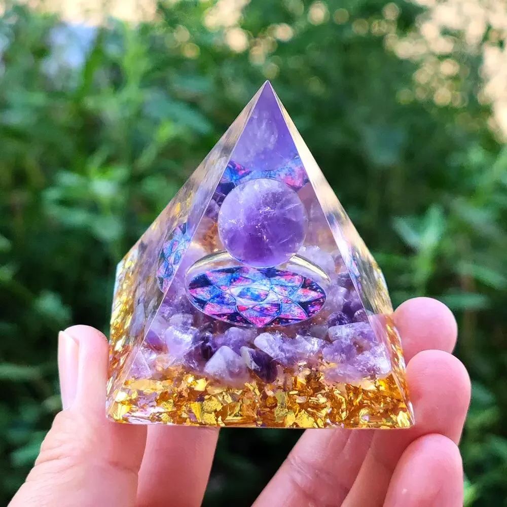 Handmade Orgonite Pyramid 60mm Sahasrara Chakra Purple Crystal Natural Stone Orgone Energy Healing Orgone Pyramid
Handmade Orgonite Pyramid 60mm Sahasrara Chakra Purple Crystal Natural Stone Orgone Energy Healing Orgone Pyramid