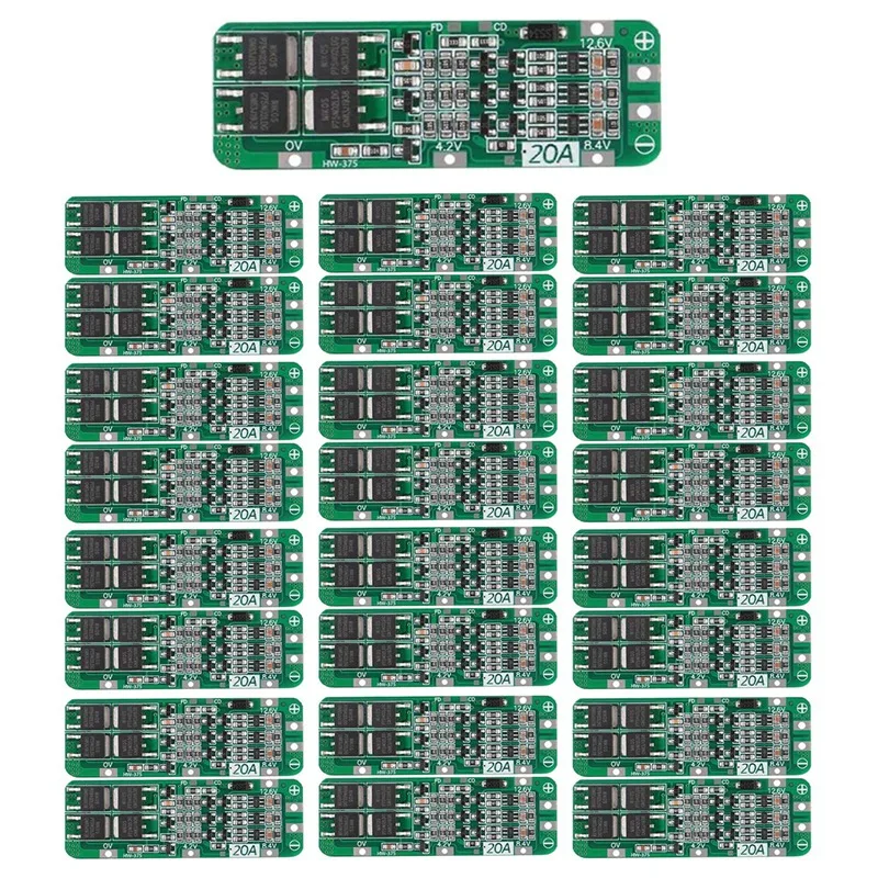 25Pcs 3S 20A BMS 18650 Li-Ion Li-Ion Battery Charger Module BMS Protection Board PCB 11.1V 12V 12.6V Module
25Pcs 3S 20A BMS 18650 Li-Ion Li-Ion Battery Charger Module BMS Protection Board PCB 11.1V 12V 12.6V Module