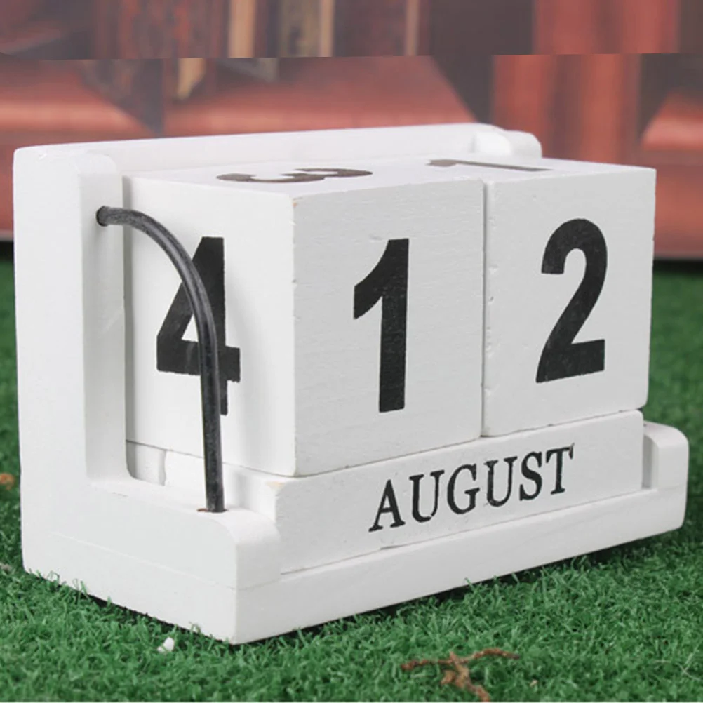 Wooden Calendar Reusable Desktop Calendar Vintage Effect Calendar Block for Office Home White
Wooden Calendar Reusable Desktop Calendar Vintage Effect Calendar Block for Office Home White
