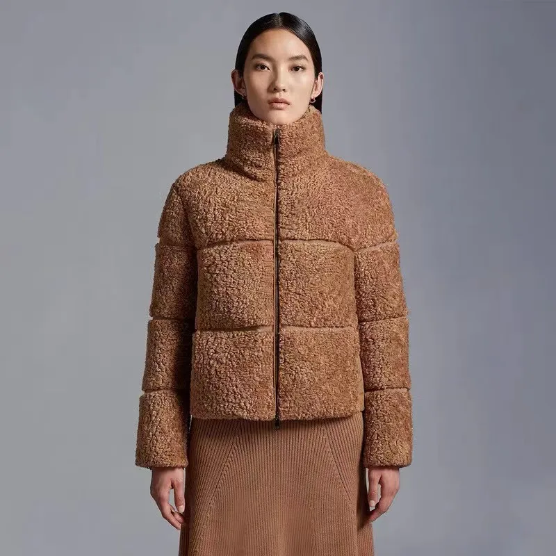 

Новинка Осень-зима 2023 пуховик из овечьей шерсти с воротником-стойкой одежда для хлеба теплая пуховая куртка Высококачественная Женская куртка