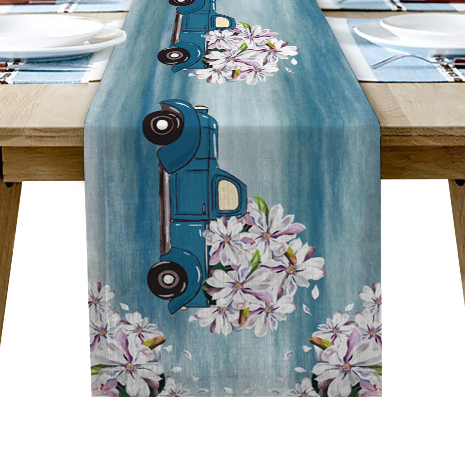 Льняная текстура, белый цветок магнолии, грузовик, Настольная дорожка, свадебное украшение, семейное семейство, столовая длинная Пыленепроницаемая настольная дорожка 
Льняная текстура, белый цветок магнолии, грузовик, Настольная дорожка, свадебное украшение, семейное семейство, столовая длинная Пыленепроницаемая настольная дорожка