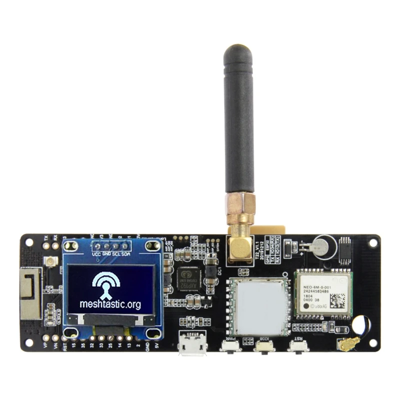 TTGO Meshtastic T-Beam V1.1 ESP32 433/868/915/923Mhz WiFi BLE Lora ESP32 GPS NEO-6M SMA 18650 Battery Holder With OLED 
TTGO Meshtastic T-Beam V1.1 ESP32 433/868/915/923Mhz WiFi BLE Lora ESP32 GPS NEO-6M SMA 18650 Battery Holder With OLED