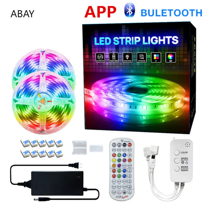 

led strip 12V 5m 10m 15m 20m led light RGB 5050 SMD IP20 Flexible Ribbon Stripe Bluetooth APP Diode Tape Controller LED Lights