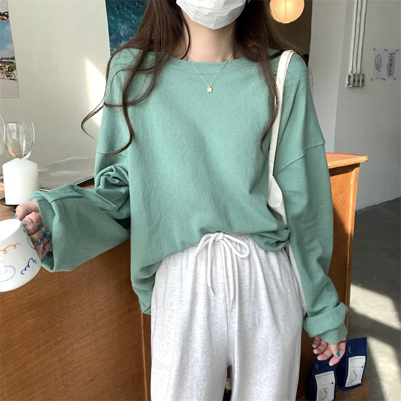 Women's oversized T-shirt all-match Kpop T shirt Long Sleeve Harajuku green Top Female Bottoming shirt streetwear women clothing
Women's oversized T-shirt all-match Kpop T shirt Long Sleeve Harajuku green Top Female Bottoming shirt streetwear women clothing