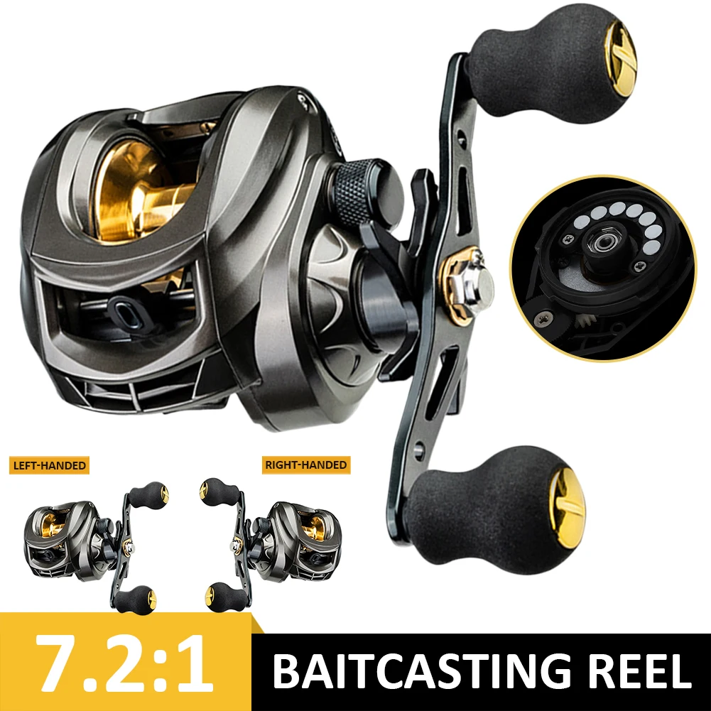 7.2:1 Fishing Reel High Speed 10KG Max Drag Metal Spool BaitCasting Reel 12 Magnetic Brake Fishing Wheel Fishing Reels AK2000
7.2:1 Fishing Reel High Speed 10KG Max Drag Metal Spool BaitCasting Reel 12 Magnetic Brake Fishing Wheel Fishing Reels AK2000