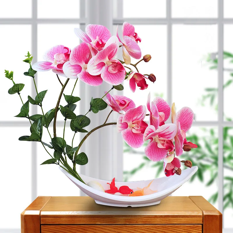 Chinese Phalaenopsis Simulation Flower Set Home Livingroom Desktop Furnishing Decoration Coffee Table Club Ornament Accessoriess 
Chinese Phalaenopsis Simulation Flower Set Home Livingroom Desktop Furnishing Decoration Coffee Table Club Ornament Accessoriess