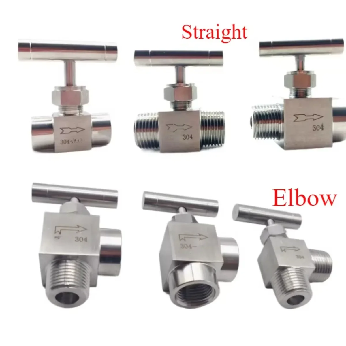 Игольчатый клапан из нержавеющей стали 304 1/8", 1/4", 3/8", 1/2" BSP 
Игольчатый клапан из нержавеющей стали 304 1/8", 1/4", 3/8", 1/2" BSP