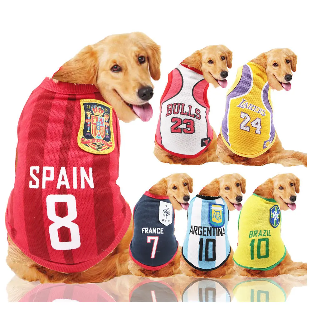 Dog spring summer mesh vest World Cup ball suit basketball foot suit cat pet supplies
Dog spring summer mesh vest World Cup ball suit basketball foot suit cat pet supplies