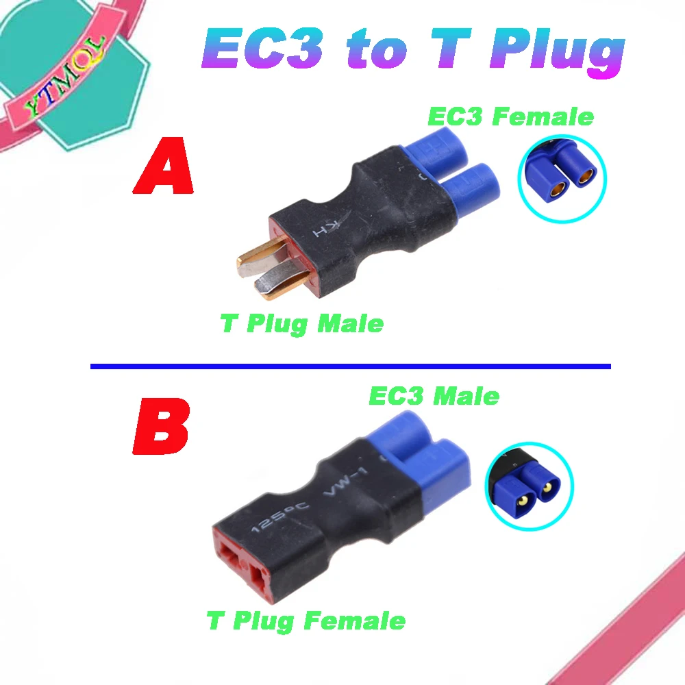 10-50Pcs EC3 to T Plug Female Male Connectors Banana Plug RC Lipo Battery Control Parts DIY Adapter
10-50Pcs EC3 to T Plug Female Male Connectors Banana Plug RC Lipo Battery Control Parts DIY Adapter